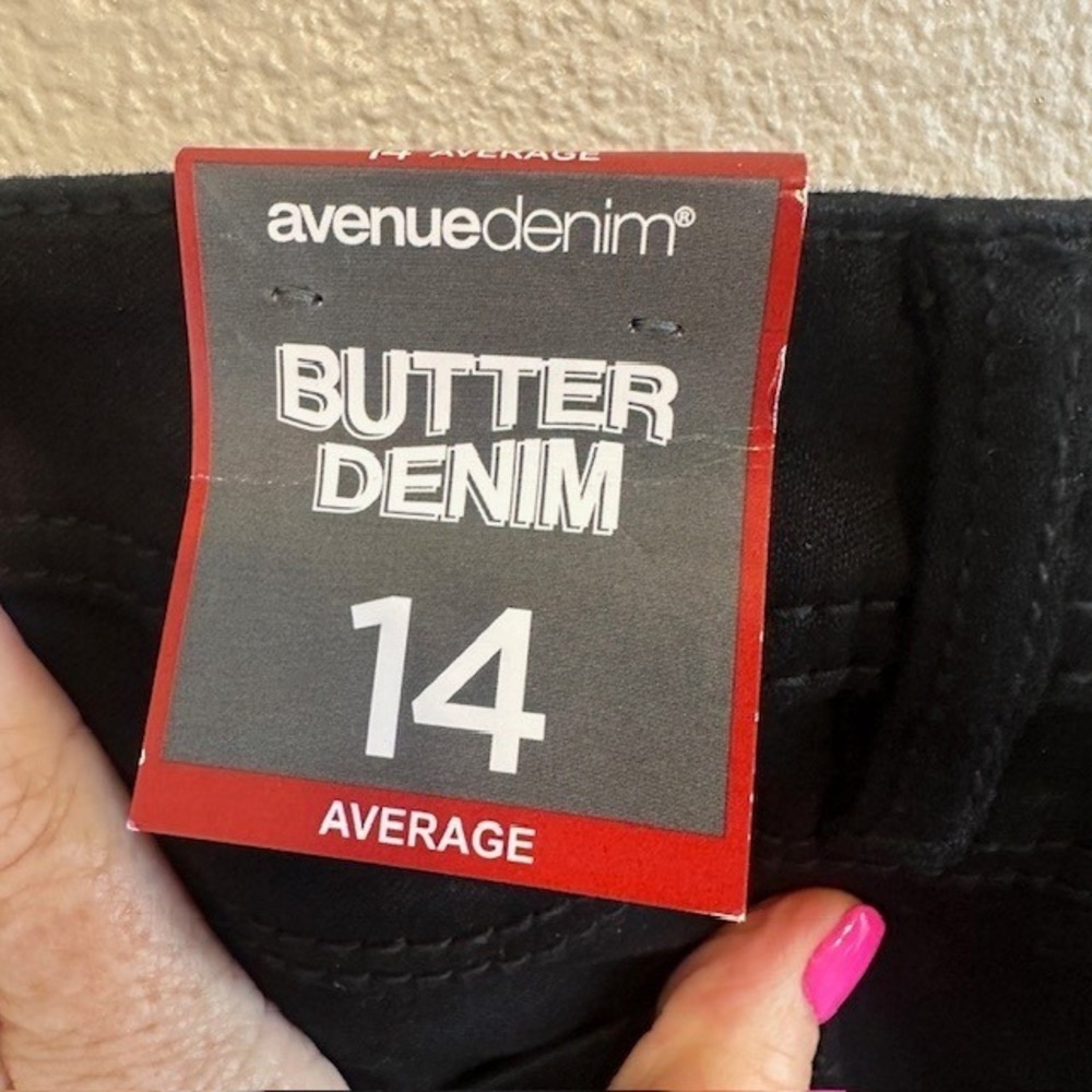NWT Avenue‎ Denim Women's Butter Denim Black Bootcut Stretch Jeans 14 Inseam 31" - Picture 7 of 11